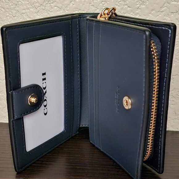 NWT - Coach Snap Wallet - Signature Canvas - Cherry Print Denim - Picture 2 of 2